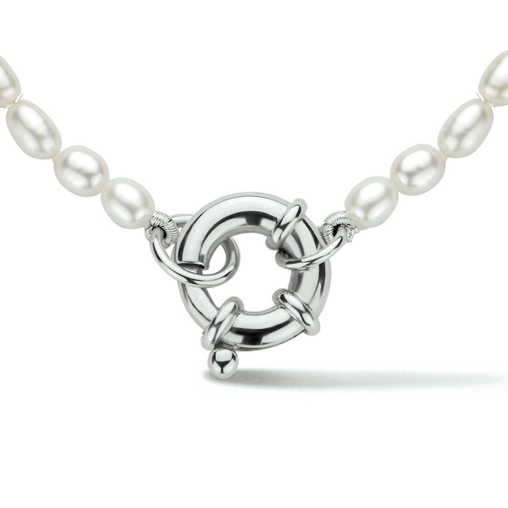 Parelcollier met zilveren sluiting 41cm 3.8mm