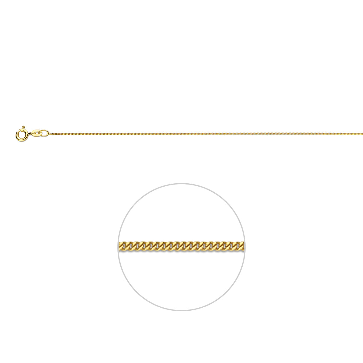 Geelgouden collier met gourmet schakel - 0.8 mm
