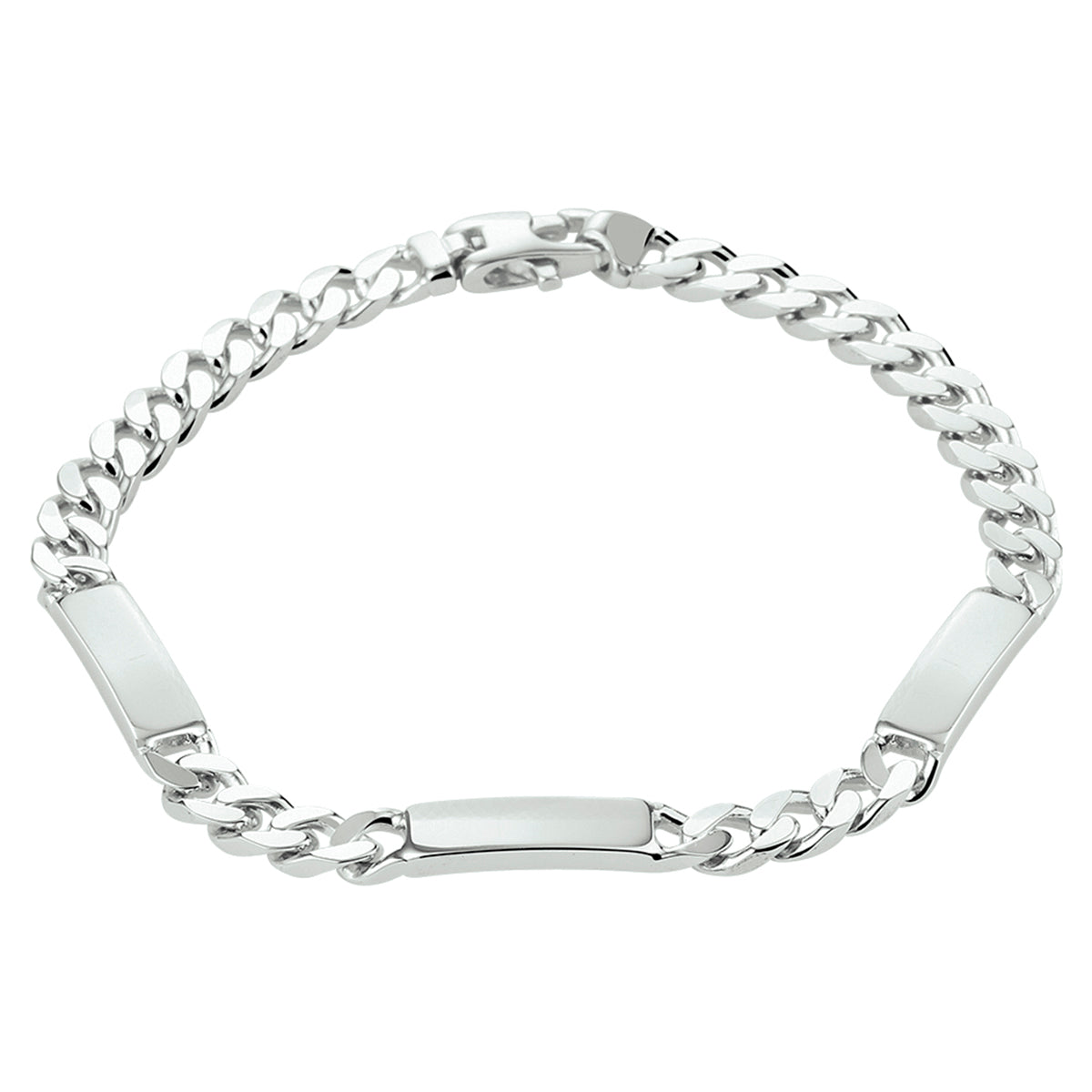 Graveerarmband gourmette 6-zijdes geslepen plaat 5.0 mm