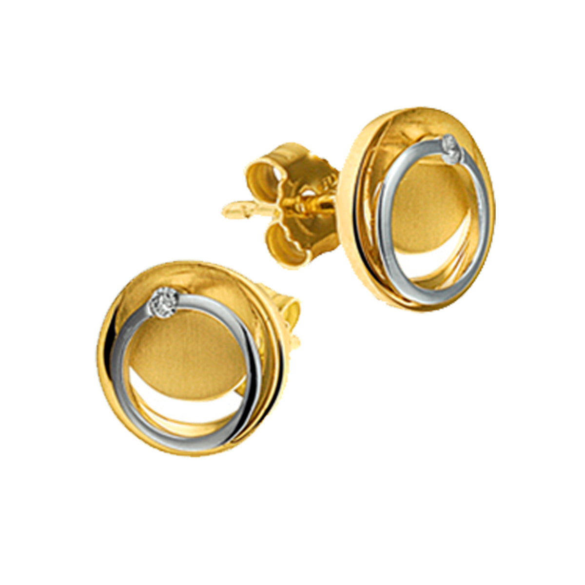 Oorstekers - goud diamant 0.02ct SI