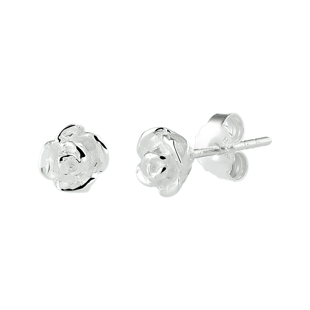Oorknop dames zilver roos