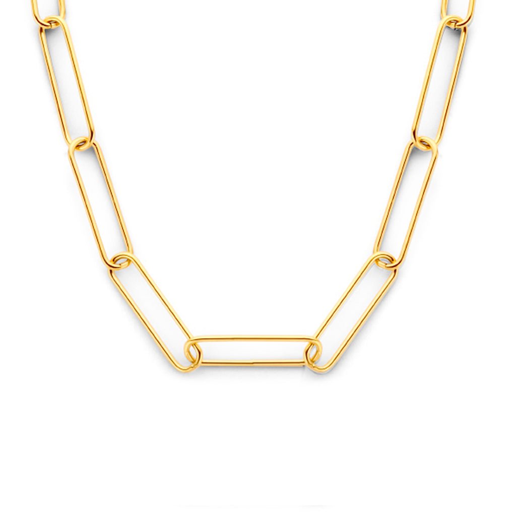 Collier paperclip ronde buis 5.5 mm 43 + 3 cm ion plating