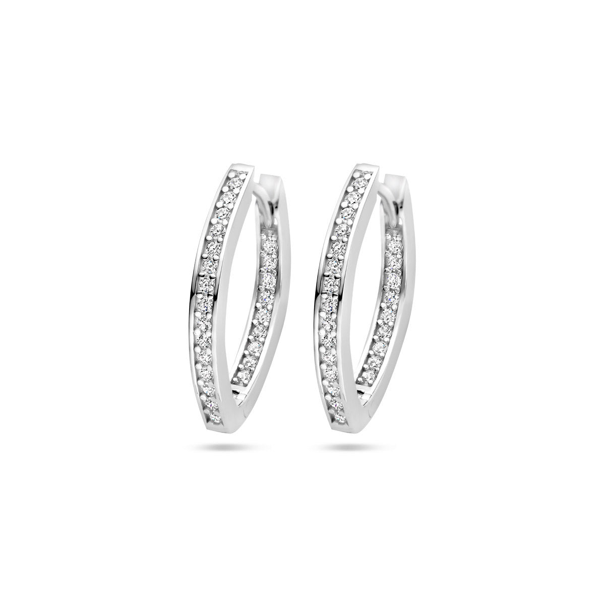 Klapoorringen zirkonia 21 mm