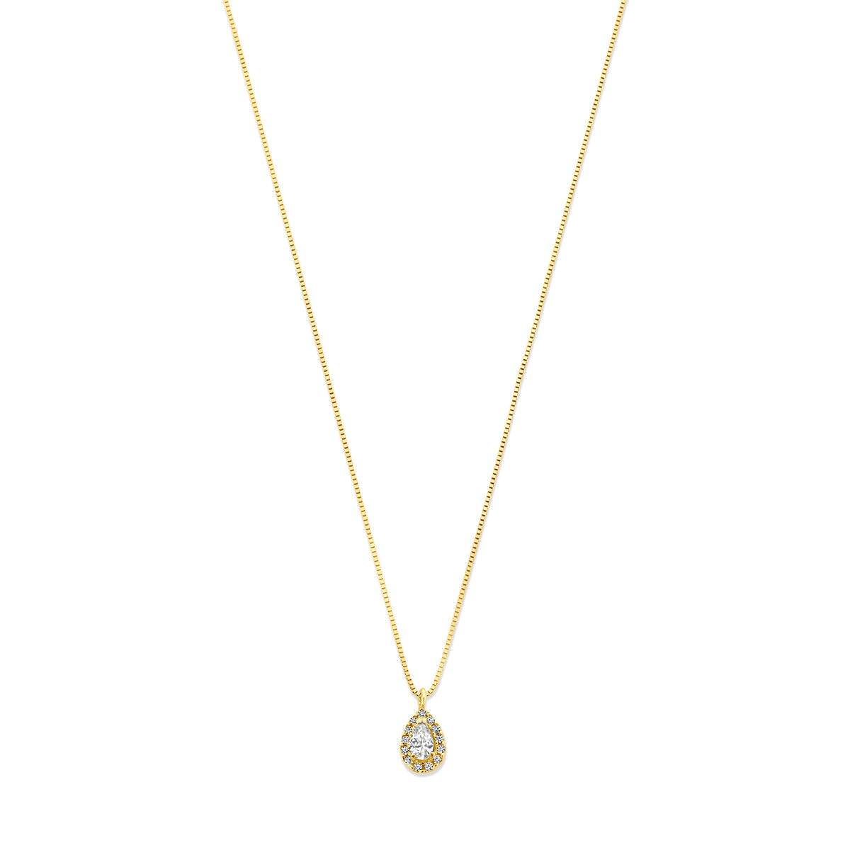 Collier druppel en zirkonia 43 - 45 cm