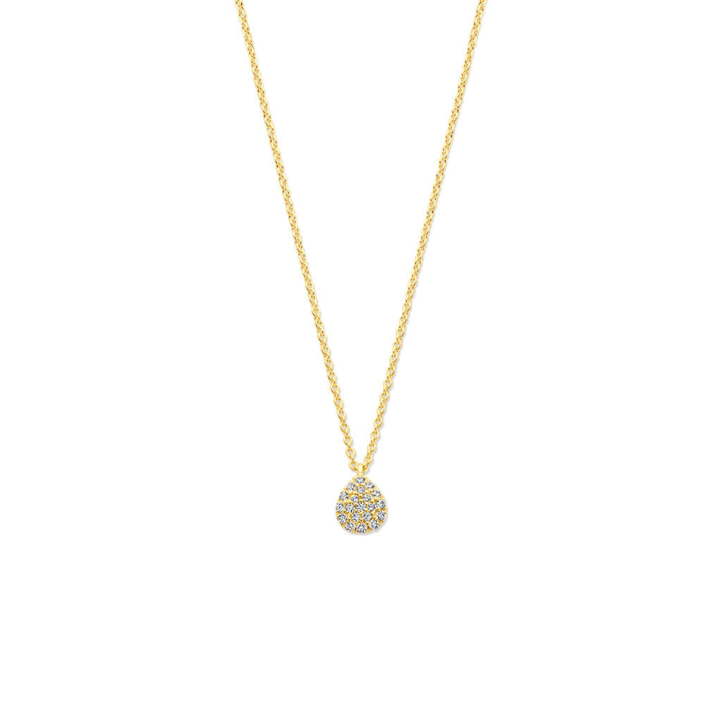 Collier druppel diamant 0.10ct h si 44 cm
