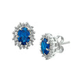 Oorknoppen zirkonia en synthetische saffier halo