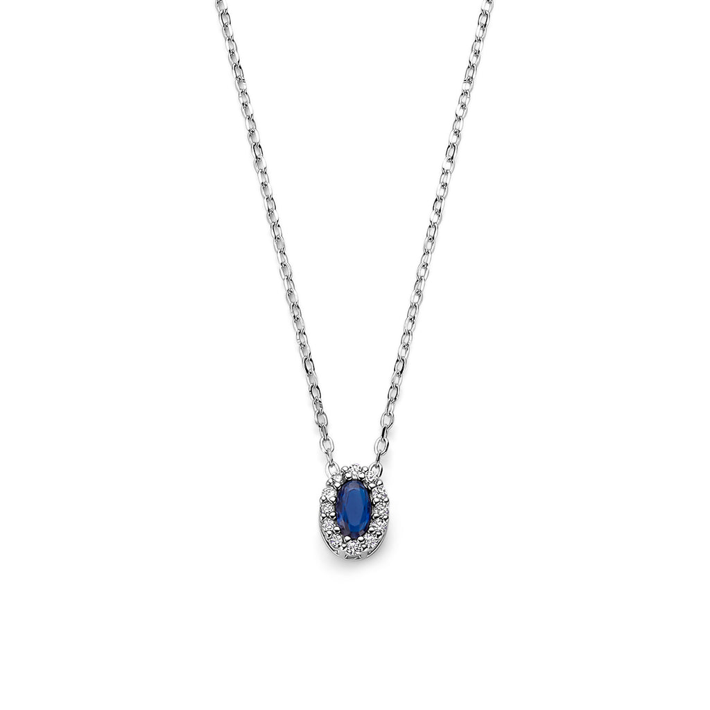 Collier saffier zirkonia 41 - 43 - 45 cm