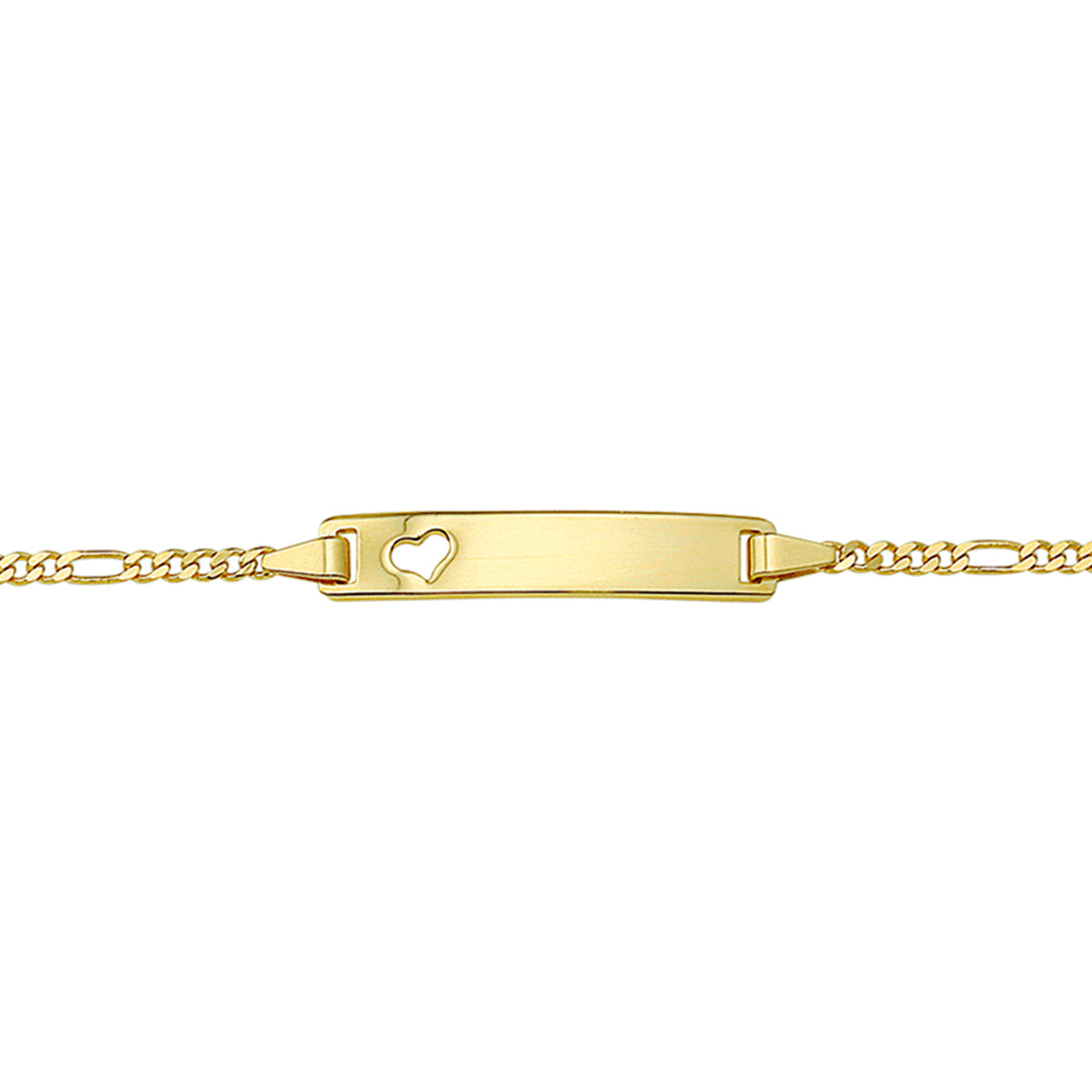 Graveerarmband hart figaro plaat 5.0 mm