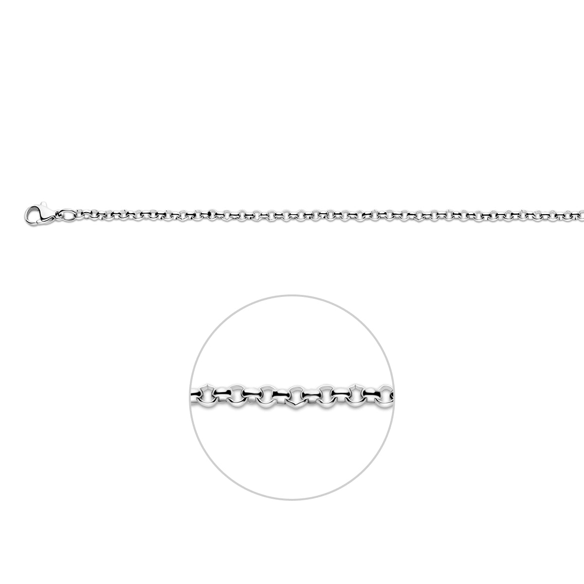 VDVJ Collier 65.02730 | 50 cm Staal Jasseron 3.0 mm
