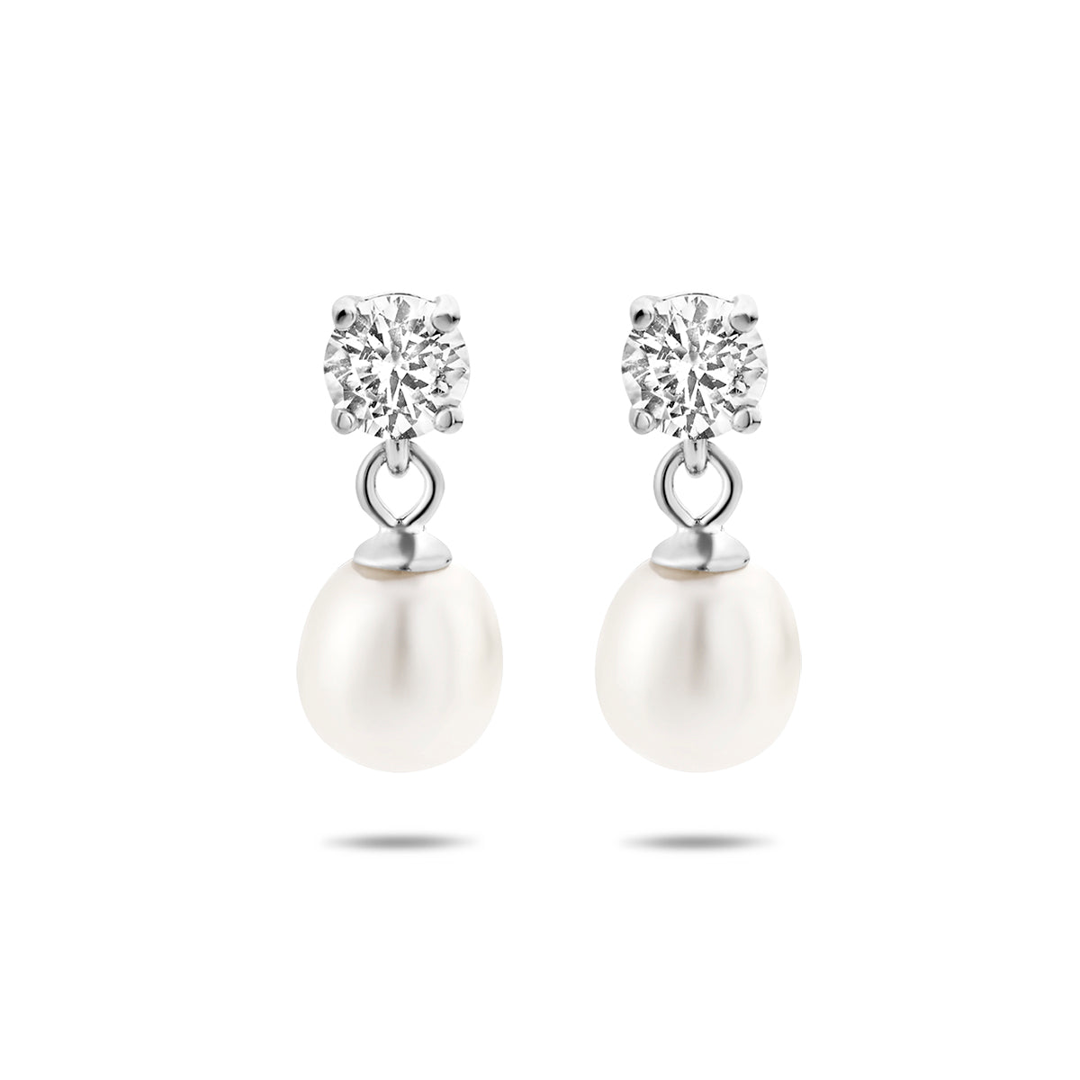 Oorhangers zirkonia en parel