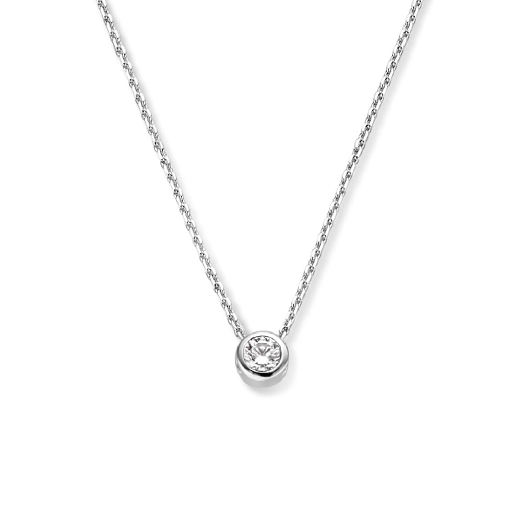 Collier met geboortesteen zirkonia 41 + 4 cm