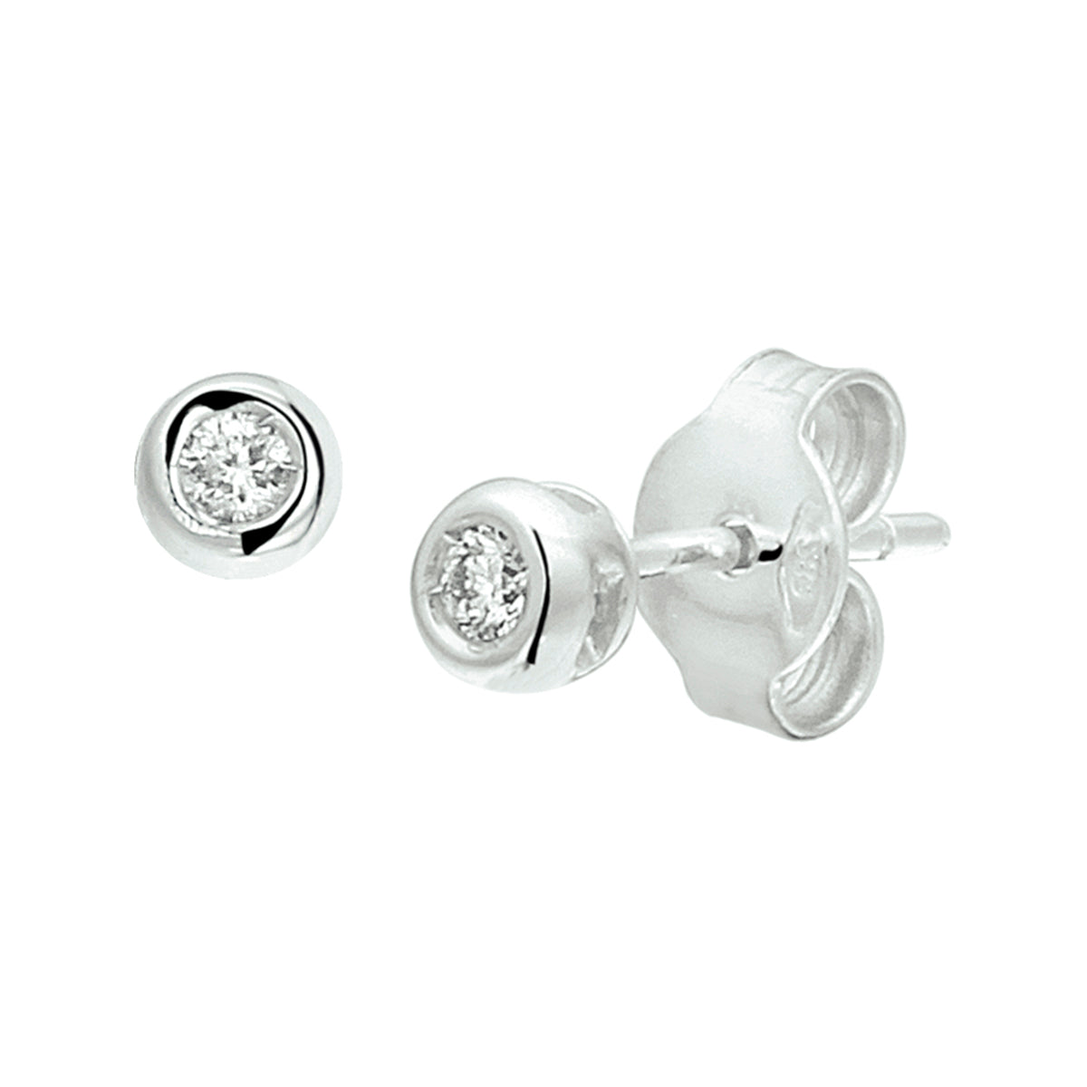 Oorknoppen diamant 0.06ct (2x0.03ct) h si