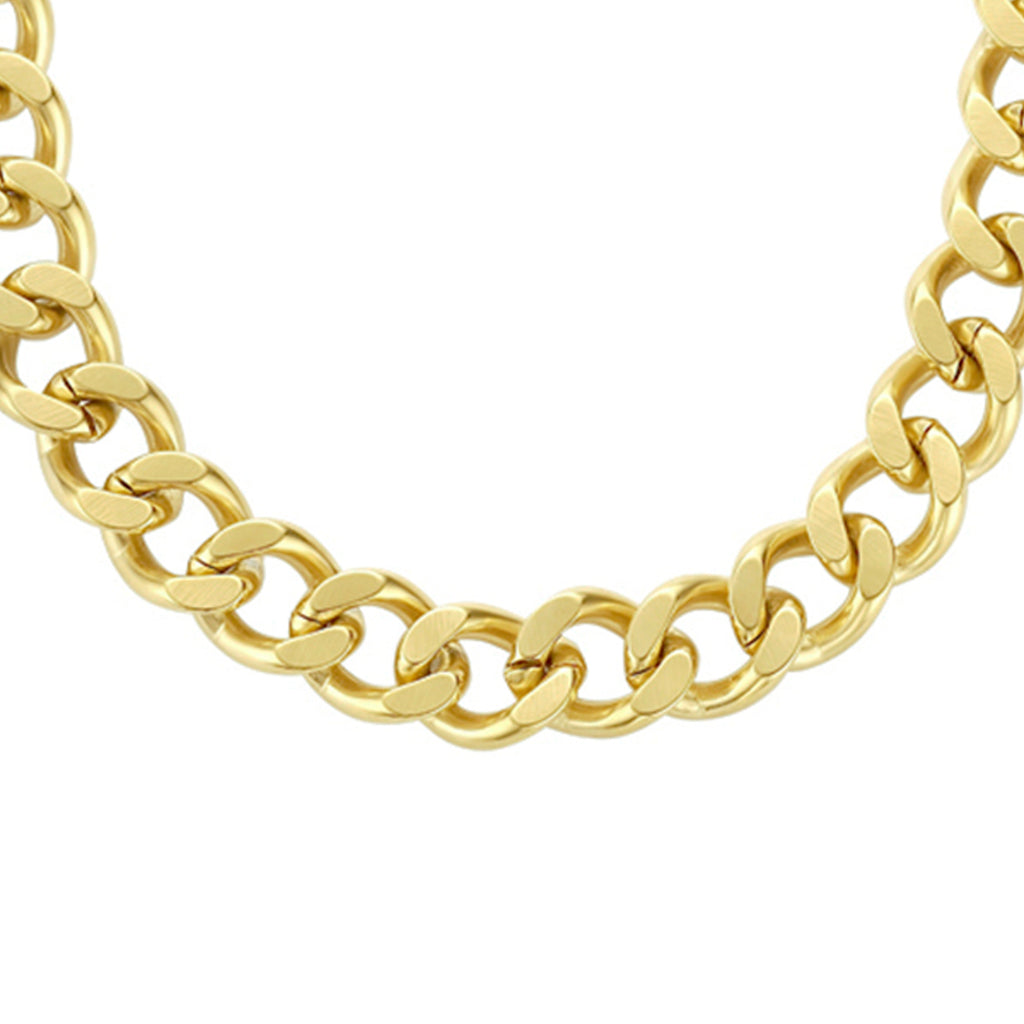 Collier geslepen gourmette 8.0 mm 42 + 3 cm ion plating met groot springslot