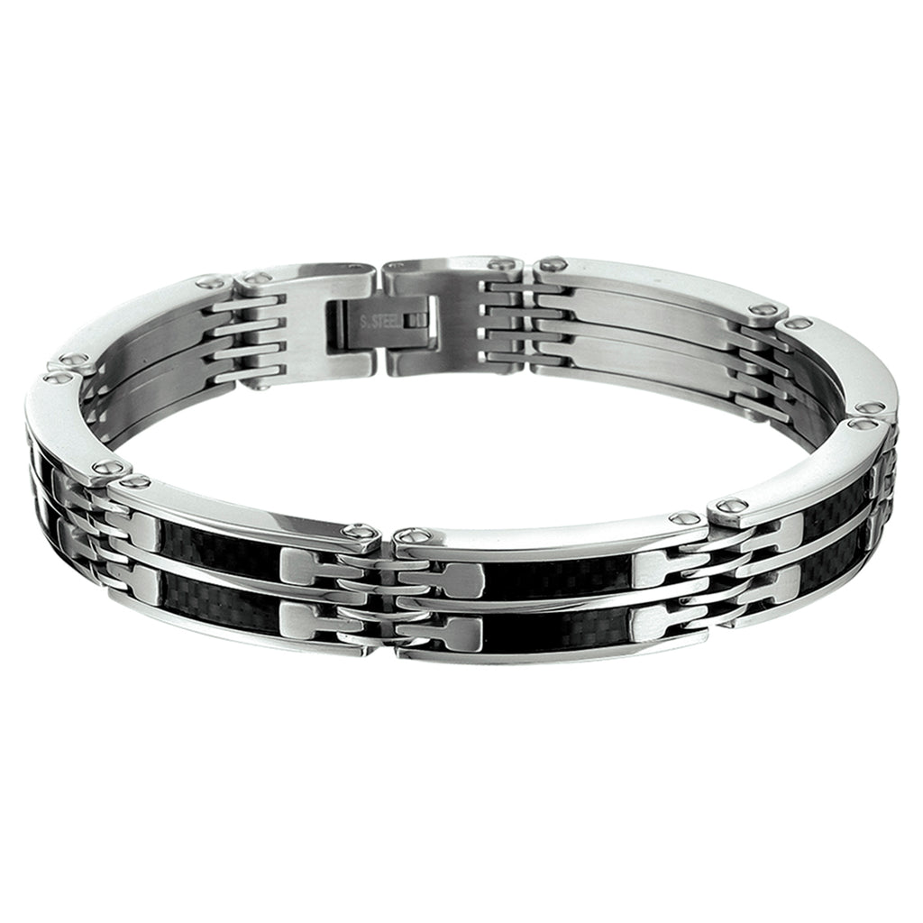 Armband - staal carbon