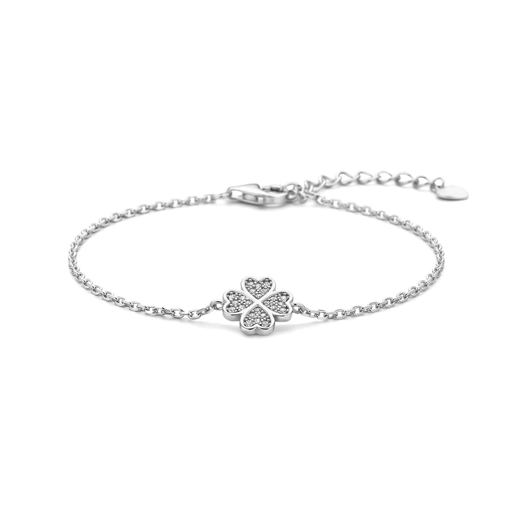 Armband bloem zirkonia 16 + 3 cm