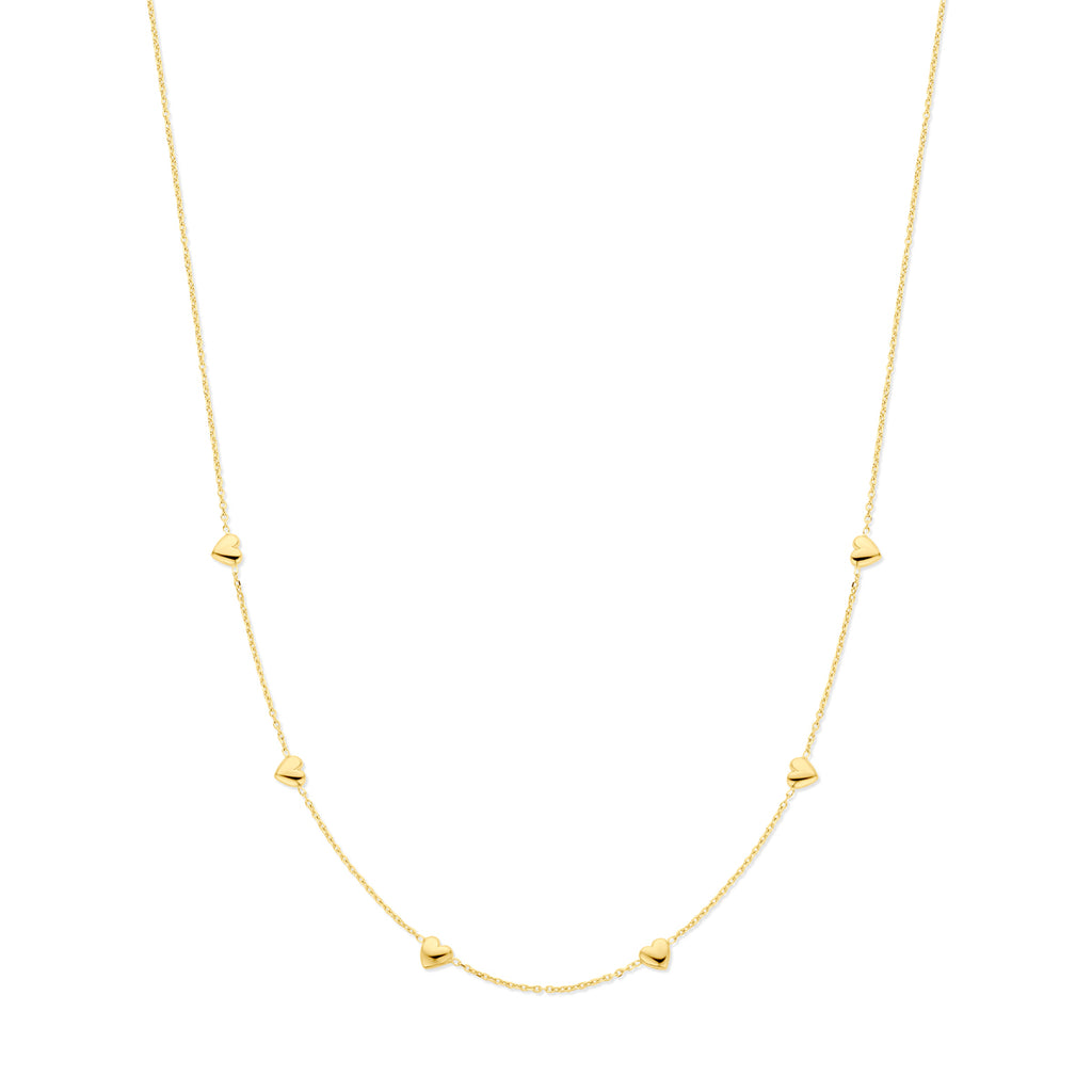 Collier hartjes 41 + 4 cm 3 micron