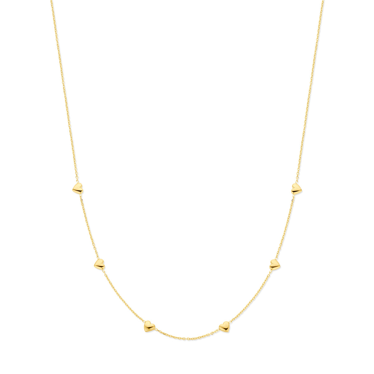 Collier hartjes 41 + 4 cm 3 micron