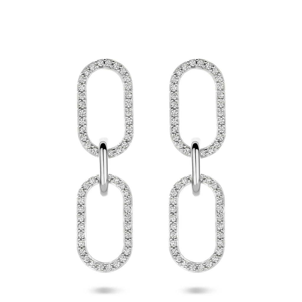 Zilver gerhodineerd oorhangers