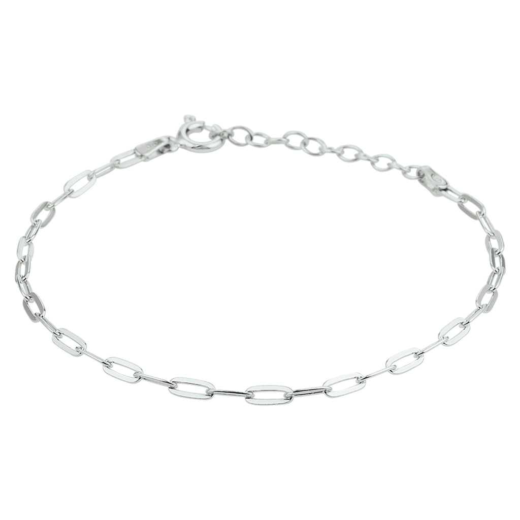 Armband paperclip platte buis 2.4 mm 16 + 3 cm