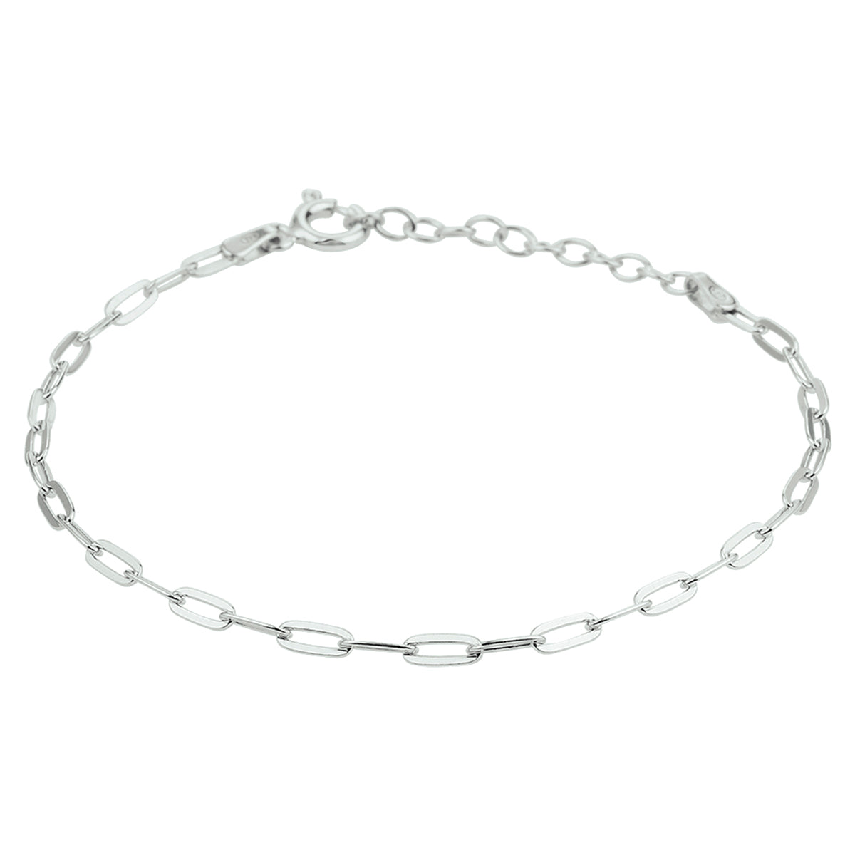 Armband paperclip platte buis 2.4 mm 16 + 3 cm