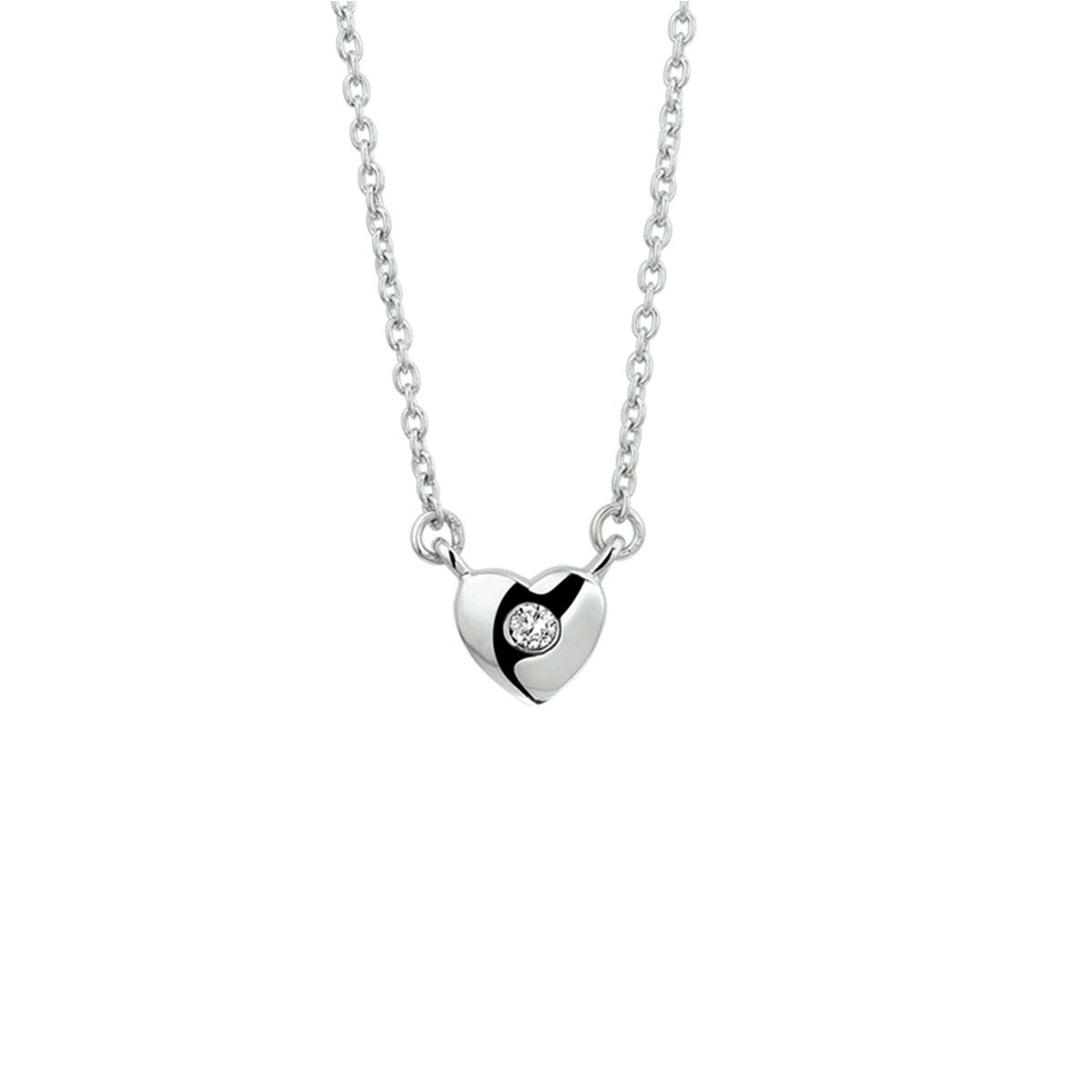 Collier hart en zirkonia 1.5 mm 36 + 4 cm