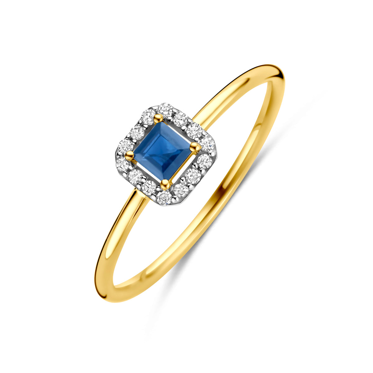 Ring saffier en diamant 0.07ct h si