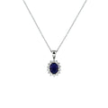 Collier zirkonia en synth. saffier 41+4 cm