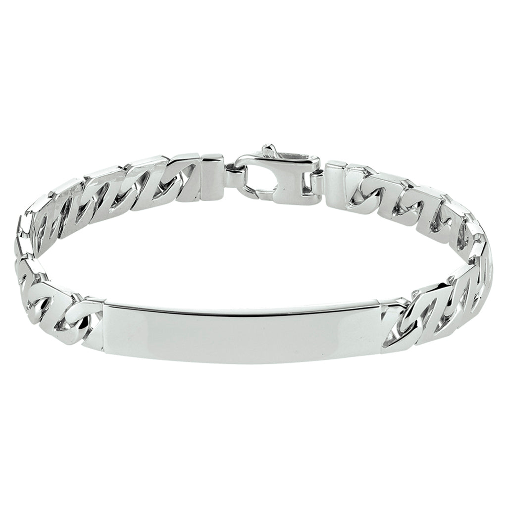 Graveerarmband gourmette plaat 8 mm