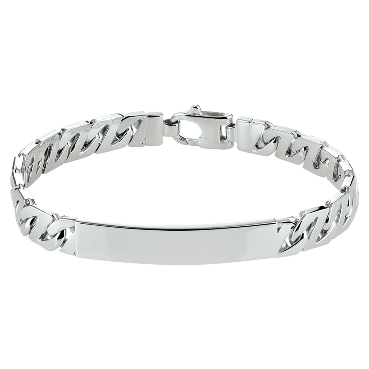 Graveerarmband gourmette plaat 8 mm