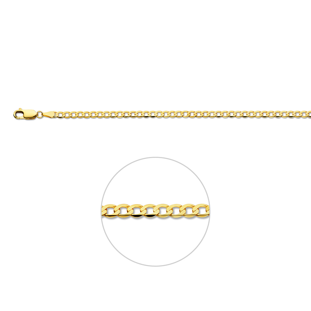 Gourmette 6-zijdes geslepen 3.3 mm