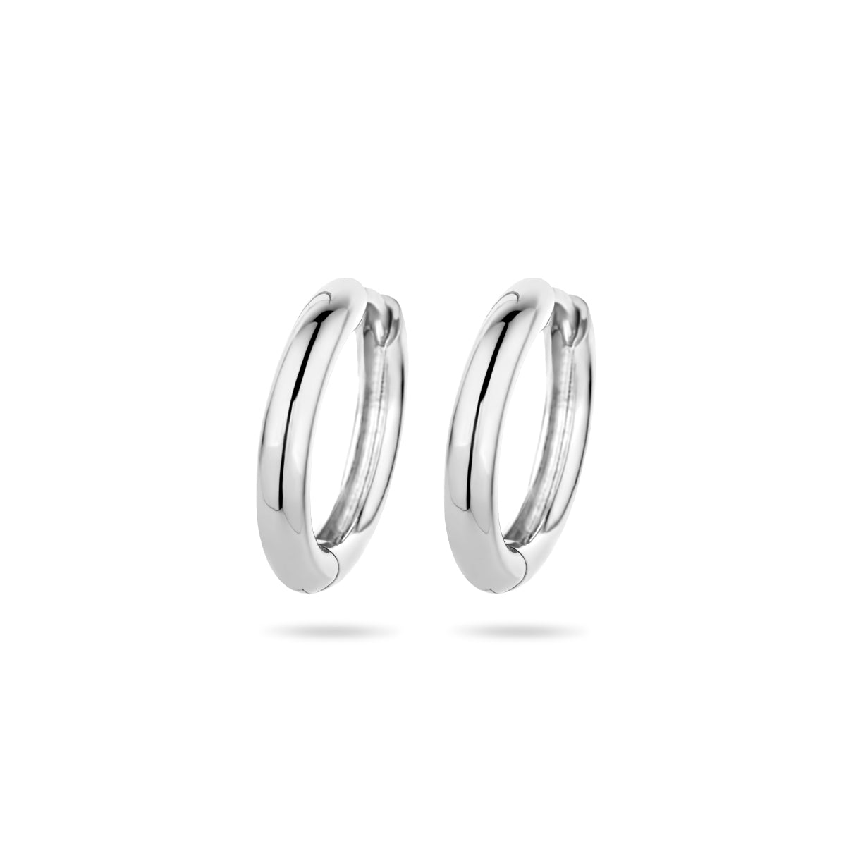 Zilver gerhodineerd klap oorringen (scharnier)