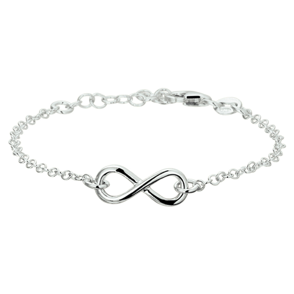 Zilveren dames infinity armband 17-19cm