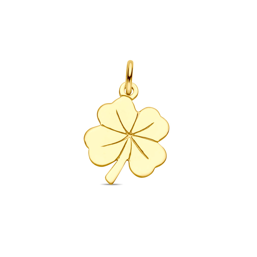 Hanger unisex klaver vier goud