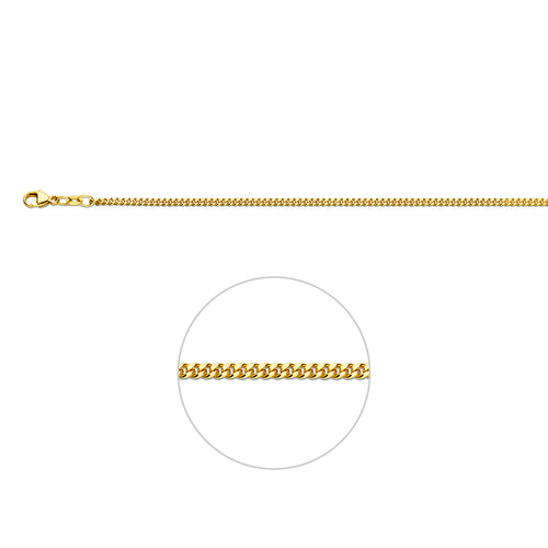 Collier gourmette 4-zijdes geslepen 2.1 mm