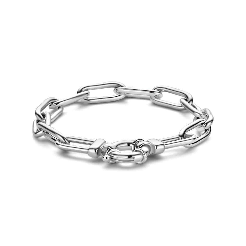 Armband paperclip 19 cm met groot springslot
