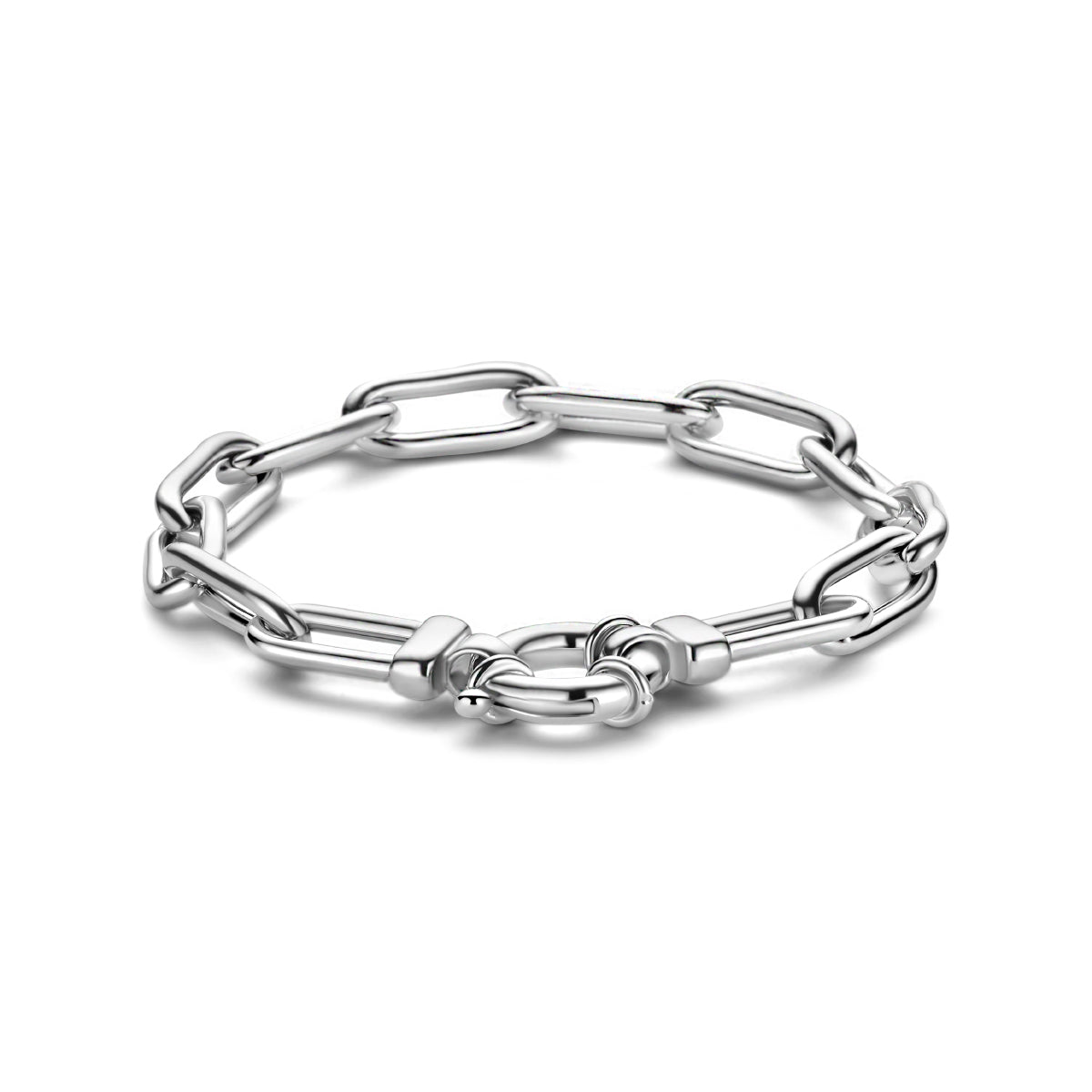 Armband paperclip 19 cm met groot springslot