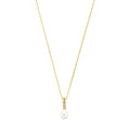 Collier zirkonia en parel 42 - 45 cm