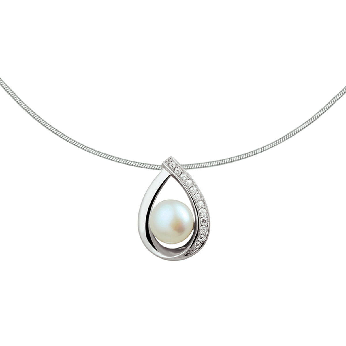 Collier parel en zirkonia  42 + 3 cm