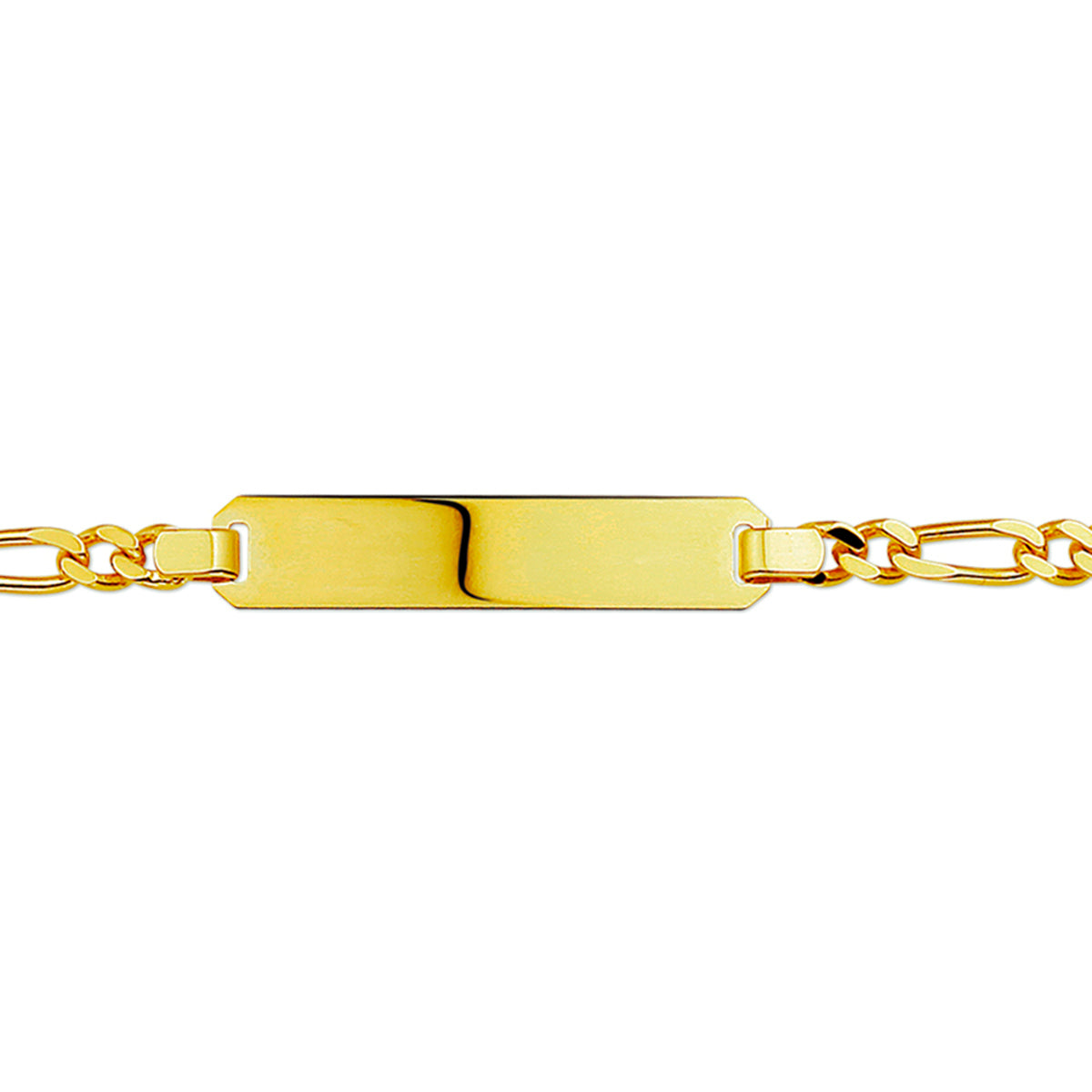 Graveerarmband figaro plaat 6.0 mm