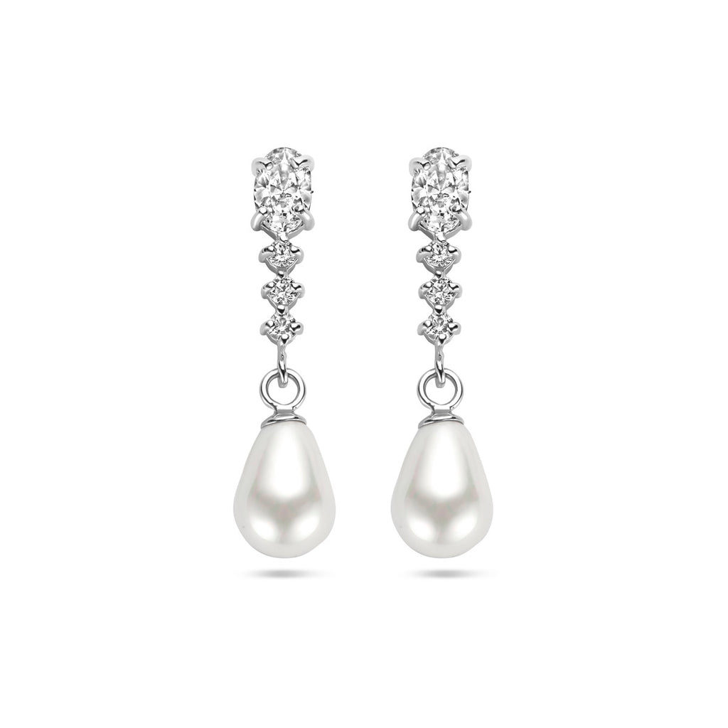 Oorhangers zirkonia en parel