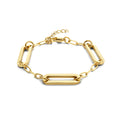 Armband paperclip platte buis 8 mm 16 + 3 cm ion plating