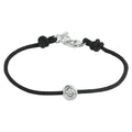 Armband katoen rondje zirkonia 15.5 + 2.5 cm