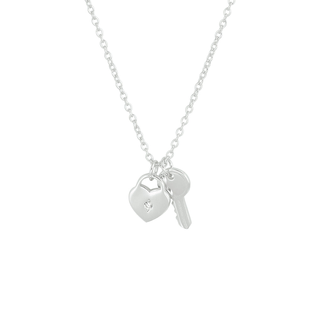 Collier hart en sleutel 41 + 4 cm