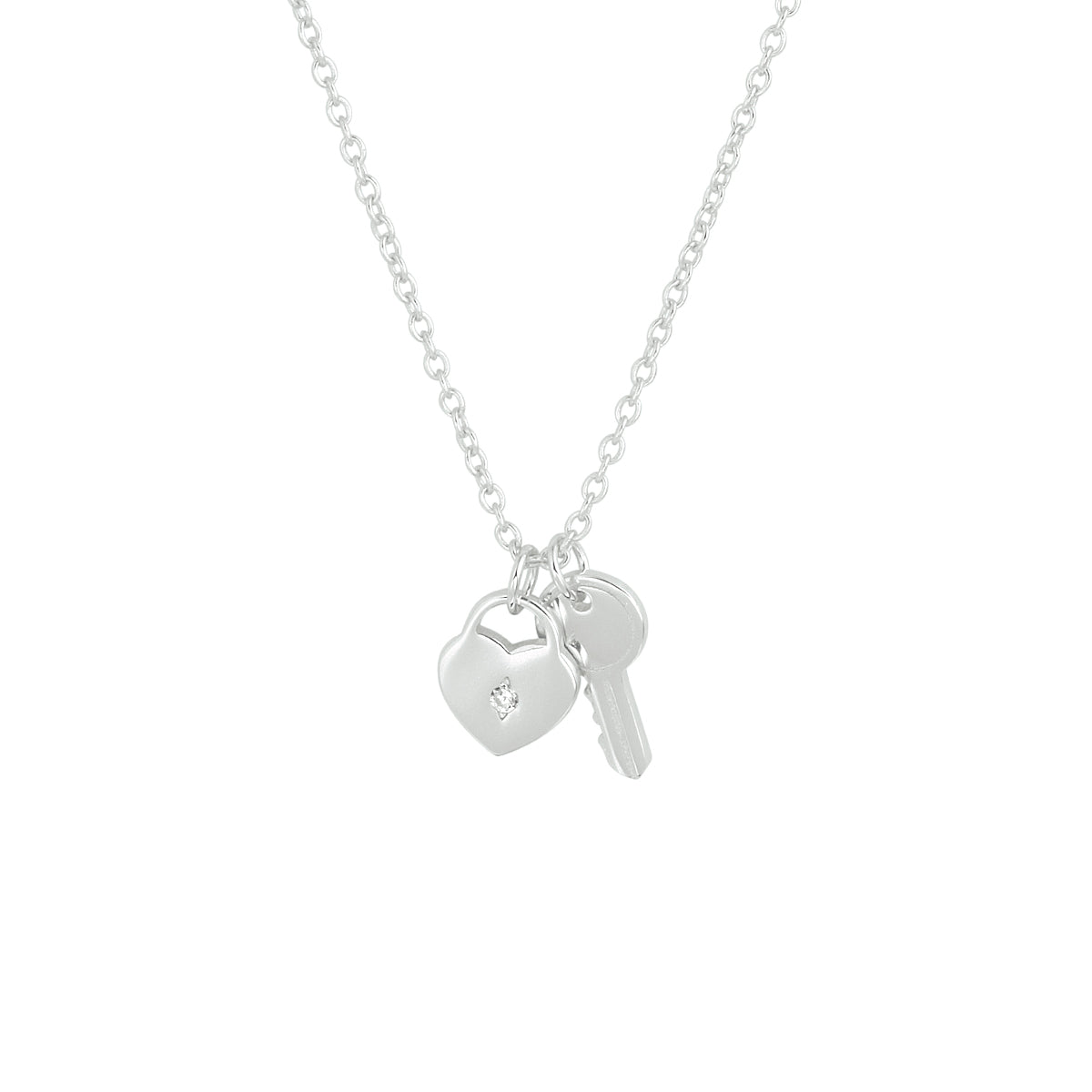 Collier hart en sleutel 41 + 4 cm