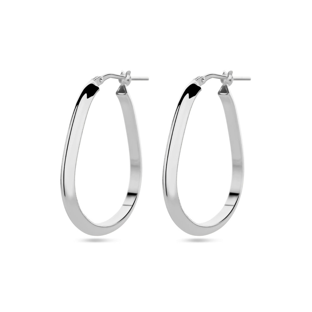 Zilver gerhodineerd creolen