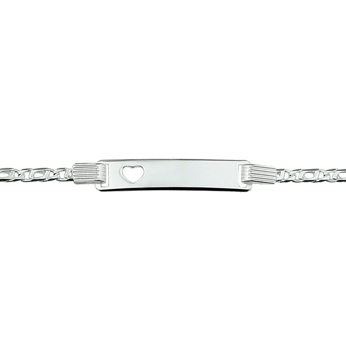 Graveerarmband hart plaat 6 mm 16-18 cm