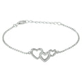 Armband hartjes en zirkonia 16 + 3 cm