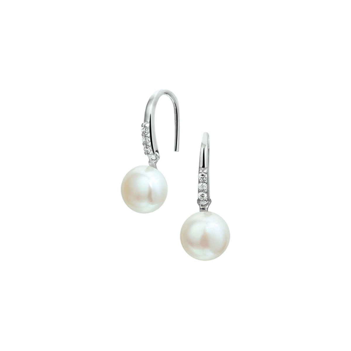 Oorhangers parel en zirkonia franse haak