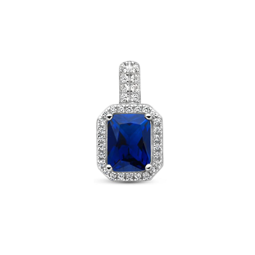 Hanger blauw en wit zirkonia halo