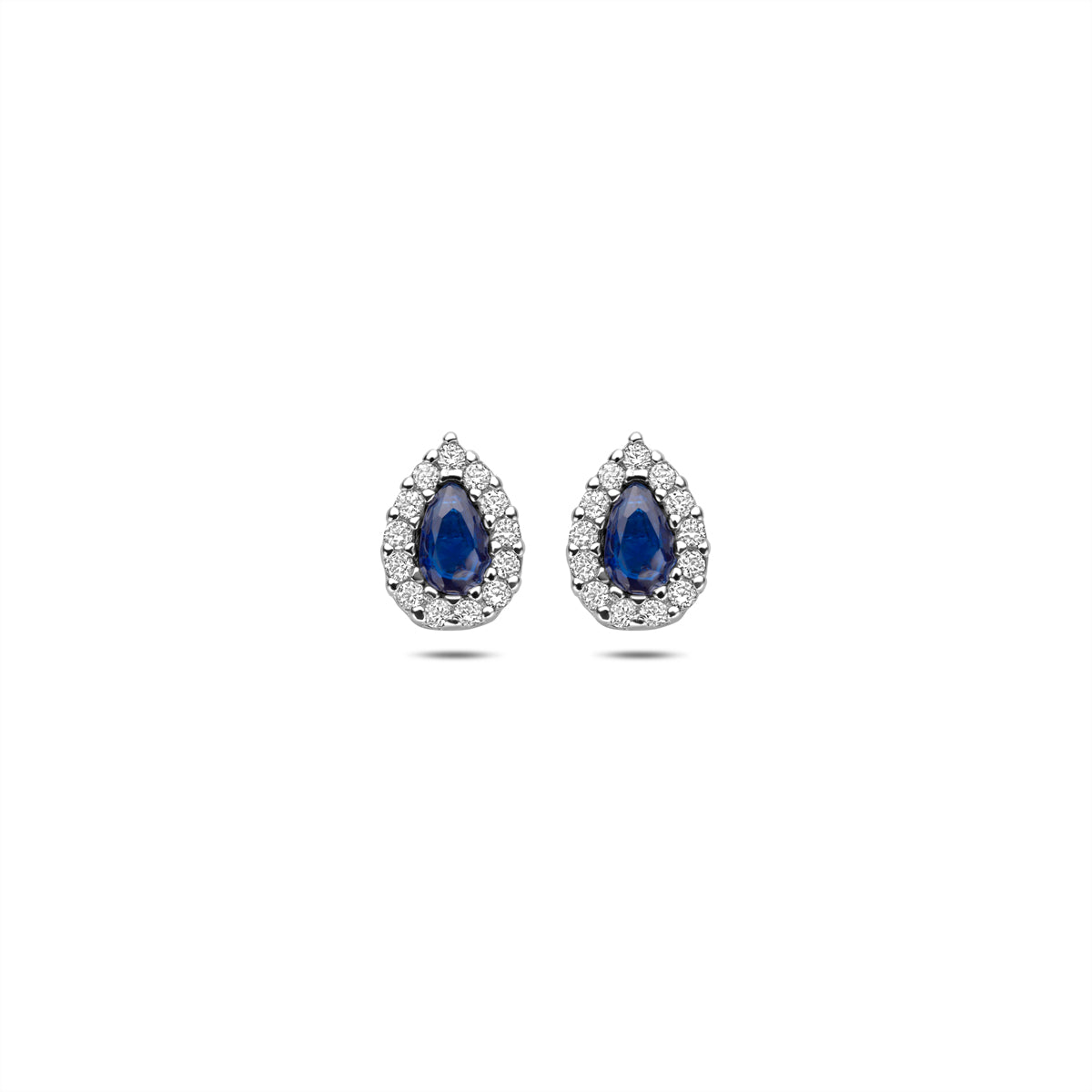 Oorknoppen saffier zirkonia 8.5 mm